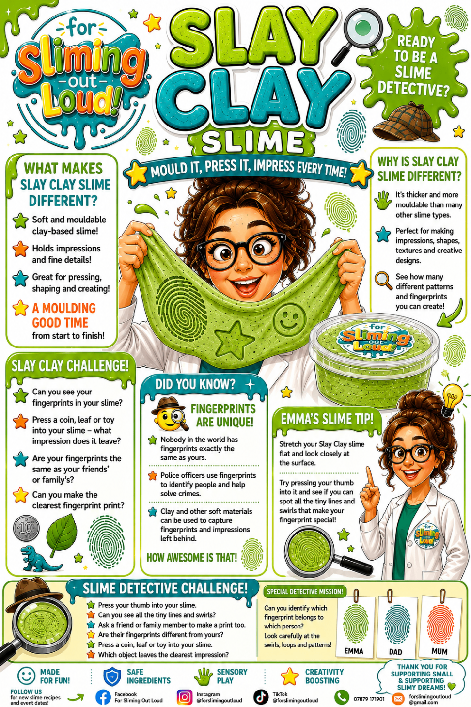 Slay Clay Slime poster showing the slime texture and features