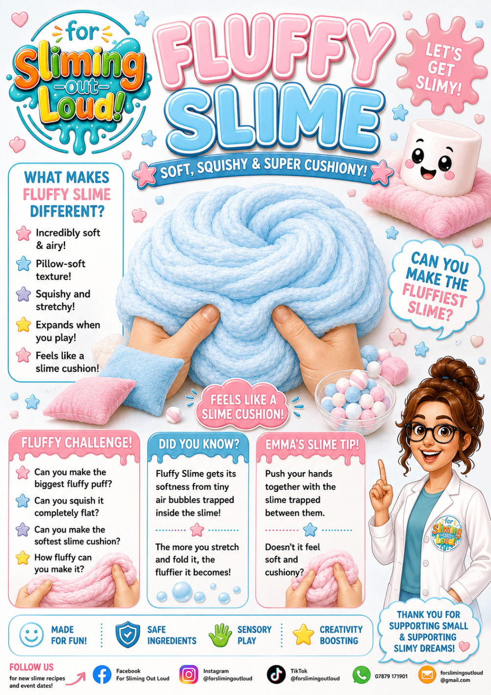 Fluffy Slime poster showing the slime texture and features
