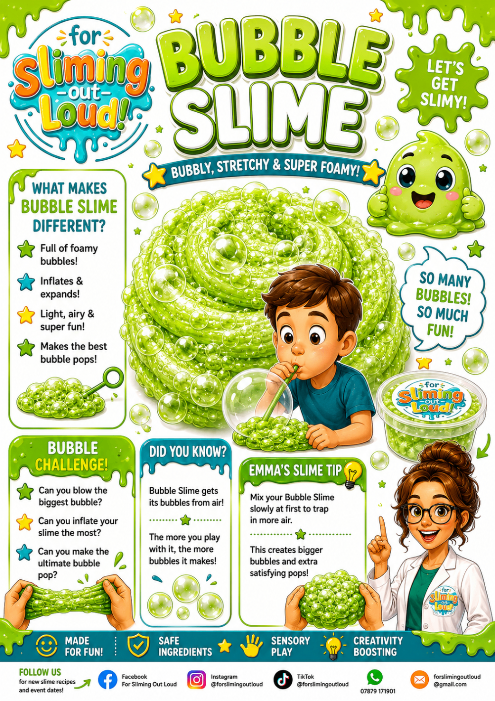 Bubble Slime poster showing the slime texture and features