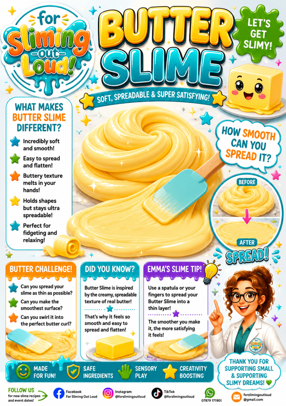 Butter Slime poster showing the slime texture and features